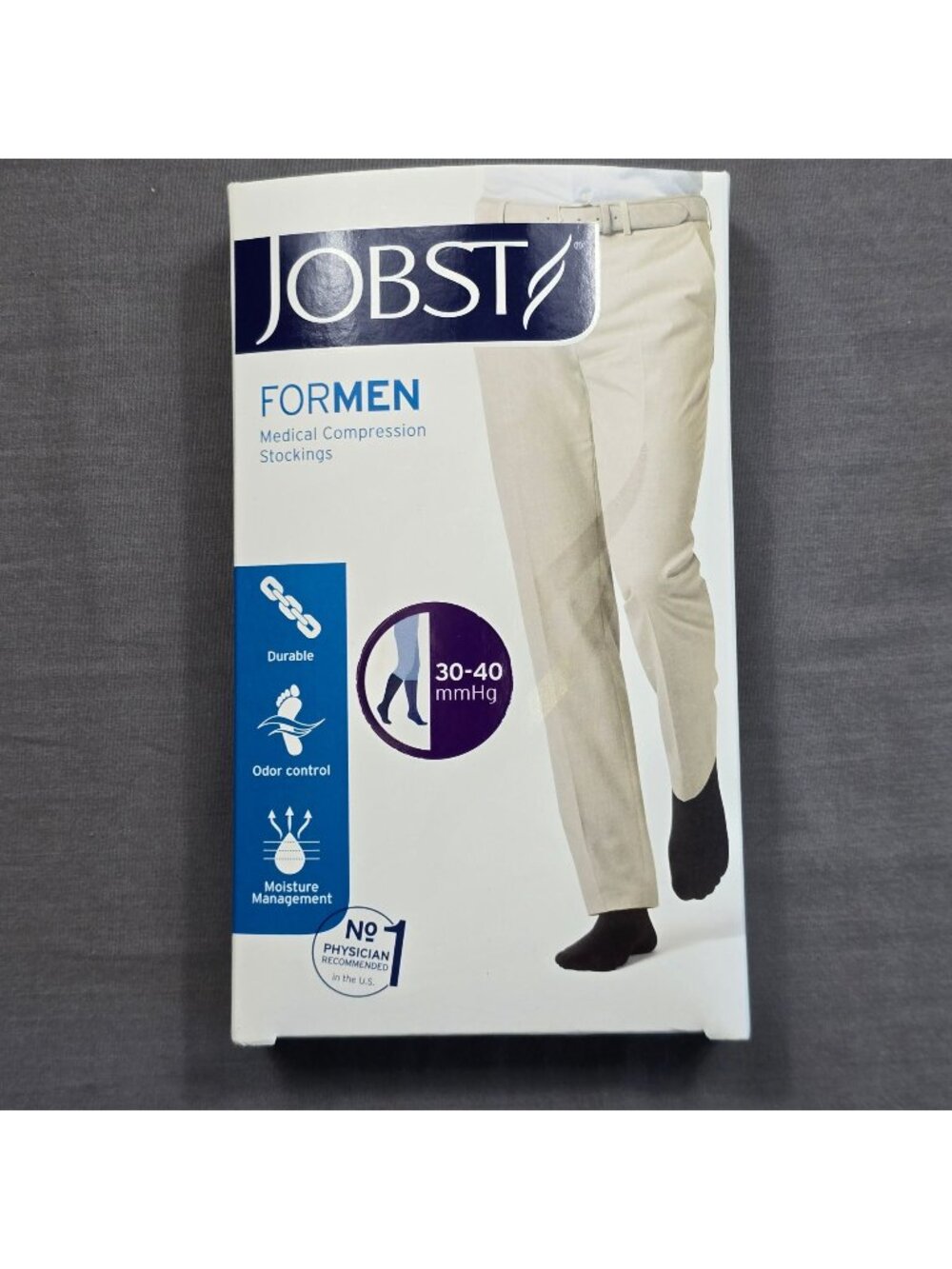 NEW Jobst Mens 115109 Compression Stockings 30-40mmHg Black
